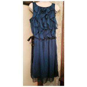 RESERVED Blue Ruffled Dress